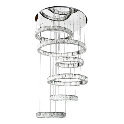 Rias 6 Tier Pendant - Chrome