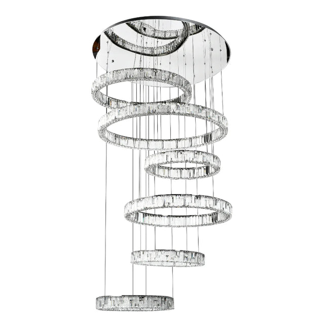 Rias 6 Tier Pendant - Chrome